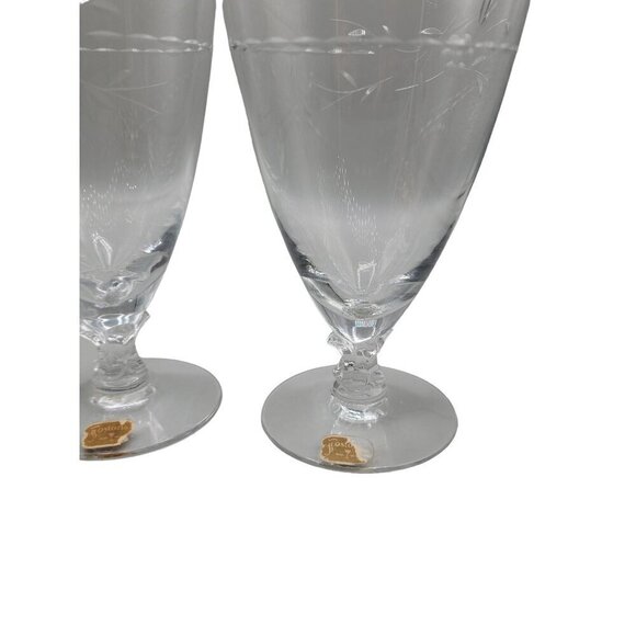 Fostoria Iced Tea Glass 1950s Etched Crystal Drinkware 6" Vintage Glassware - Picture 9 of 9